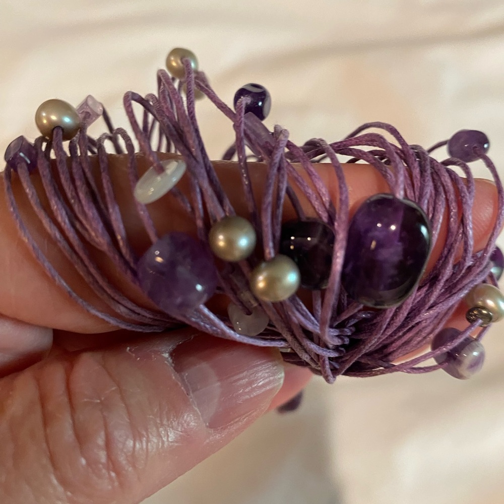 Purple amethyst Bracelet Artistic Jewelry - Picture 7 of 8
